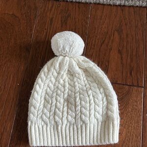 Cozy Cream Knit Pom-Pom Beanie for Kids
